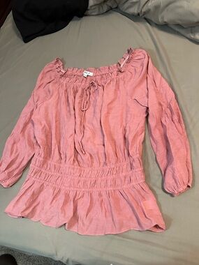 love J Dusty Rose Off-Shoulder Top